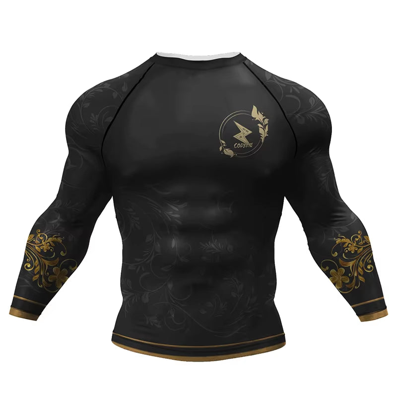 MMA Jiu Jitsu T-Shirt +Pants Set Bjj Rashguard Men Brazilian Grappling Muay Thai Shorts Clothing Gi Kickoxing Muay Thai Jerseys