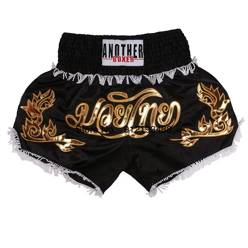 Muay Thai Shorts 2024 New Boxing Shorts Women Men Child Embroidery Kickboxing Training Pants Sanda Martial Arts Fight Equipment