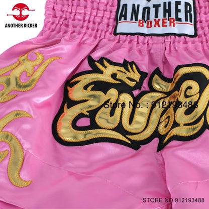 Muay Thai Shorts 2024 New Boxing Shorts Women Men Child Embroidery Kickboxing Training Pants Sanda Martial Arts Fight Equipment