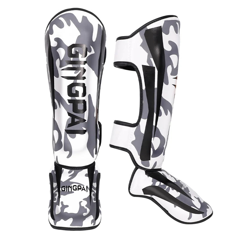 Professional Kickboxing and Muay Thai Shin Guards with Ankle Protection for Martial Arts Training