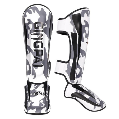 Professional Kickboxing and Muay Thai Shin Guards with Ankle Protection for Martial Arts Training