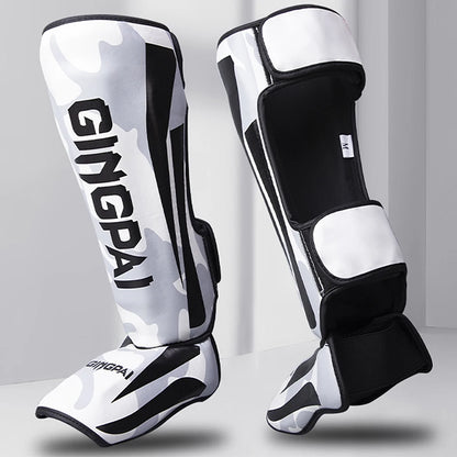 Professional Kickboxing and Muay Thai Shin Guards with Ankle Protection for Martial Arts Training