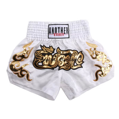 Muay Thai Shorts 2024 New Boxing Shorts Women Men Child Embroidery Kickboxing Training Pants Sanda Martial Arts Fight Equipment